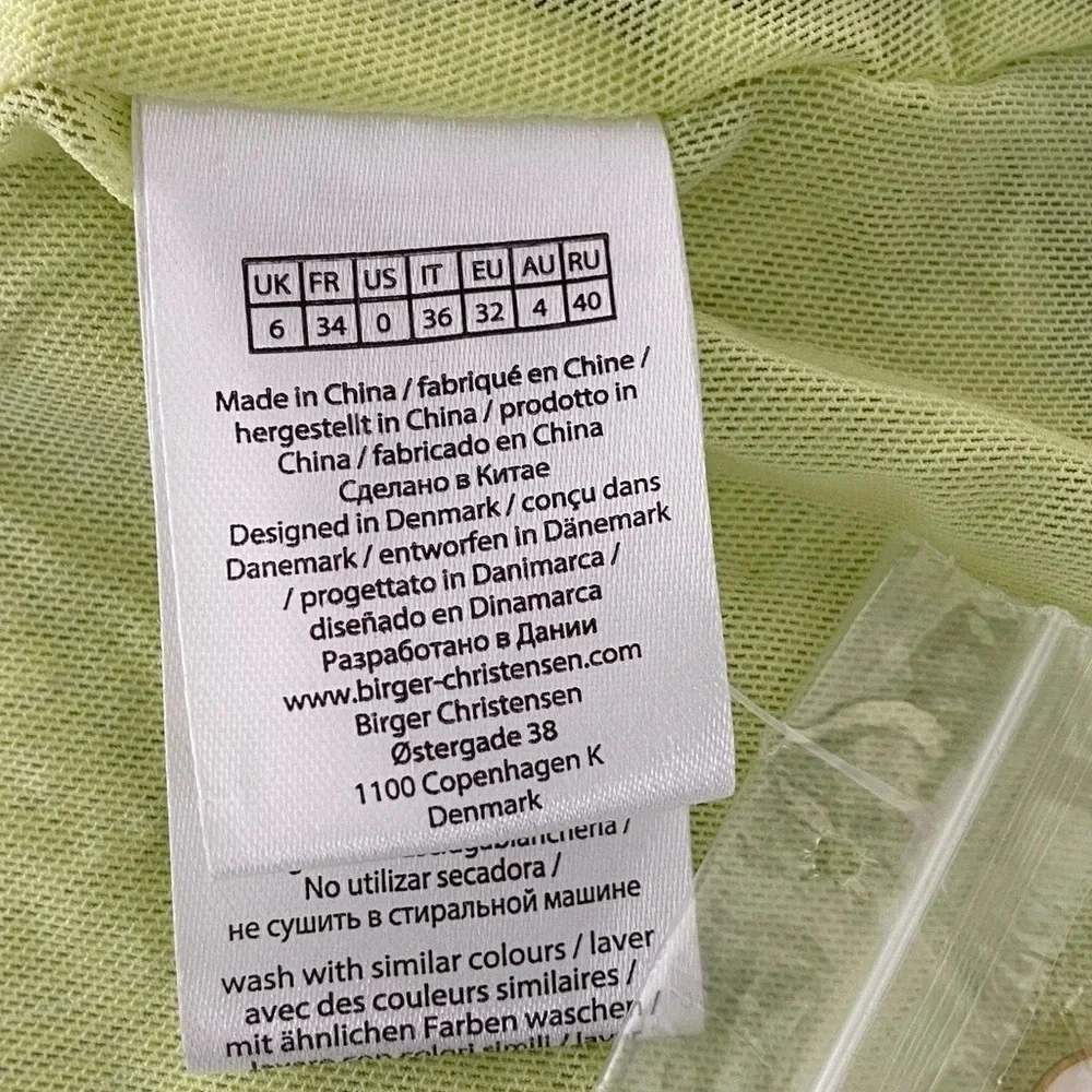 New ROTATE BIRGER CHRISTENSEN Ivy Pleated Mini Dress In Sunny Lime Size 0